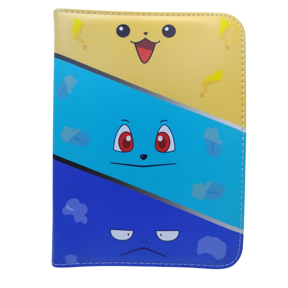 Pokemon Inspired Pikachu Bulbasaur Squirtle Anime Trading Card Zip-Up Binder
